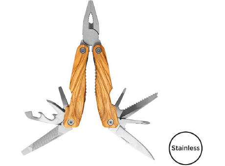 Multitool 'Locker', 12 Funktionen, Olivenholz
