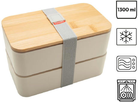 Bento 'Nagano', weiss, mit Bambusdeckel