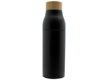 Doppelwandige und teilbare Flasche 'Shima', Bambusdeckel, 600 ml