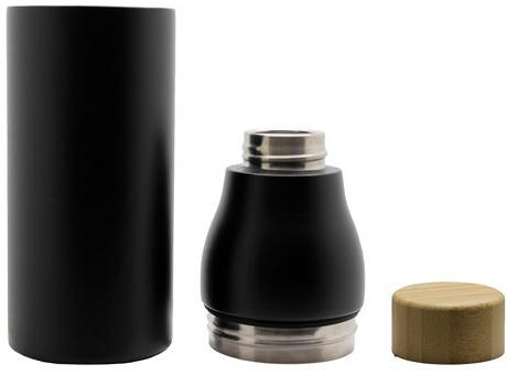 Doppelwandige und teilbare Flasche 'Shima', Bambusdeckel, 600 ml