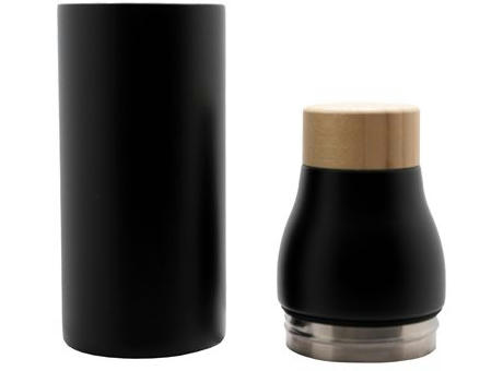 Doppelwandige und teilbare Flasche 'Shima', Bambusdeckel, 600 ml