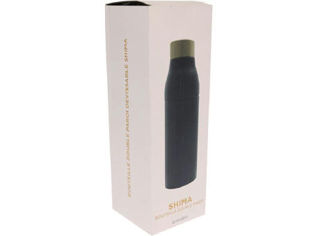 Doppelwandige und teilbare Flasche 'Shima', Bambusdeckel, 600 ml