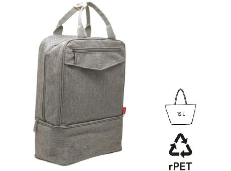 Isothermer Rucksack 'Yari', aus RPET, grau meliert