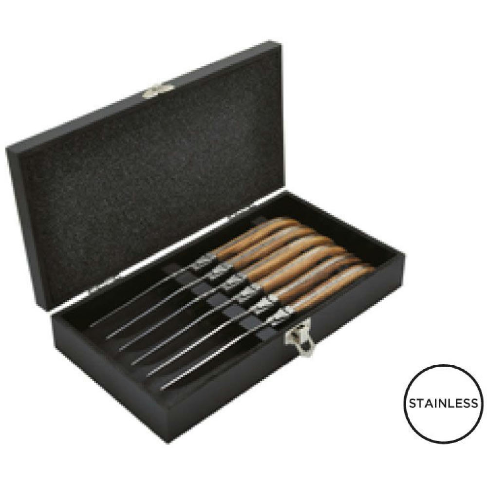 Set mit 6 Tafelmessern 'Laguiole', Zebranoholz