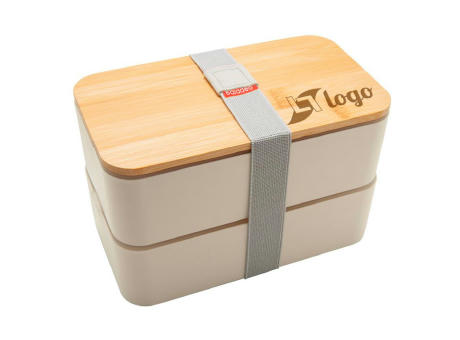 Bento 'Nagano', weiss, mit Bambusdeckel