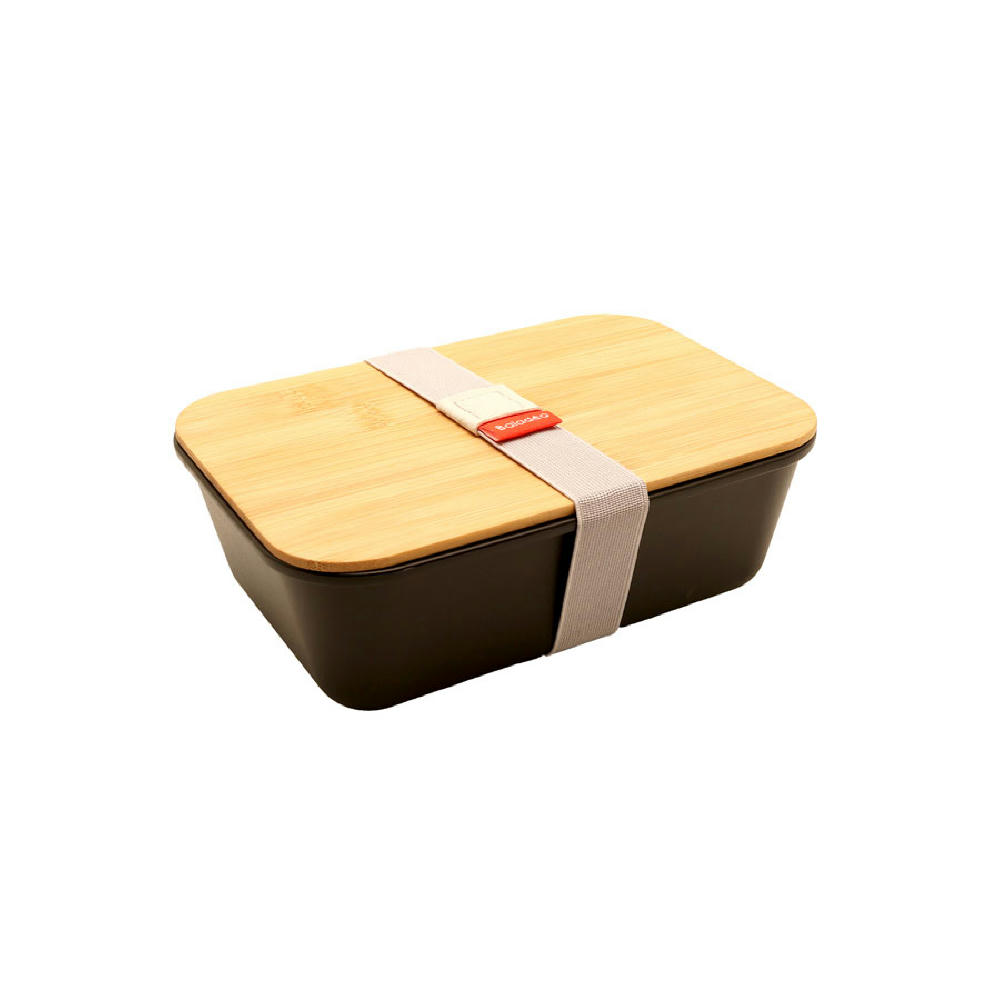 Bento 'Ikoma', schwarz, mit Bambusdeckel