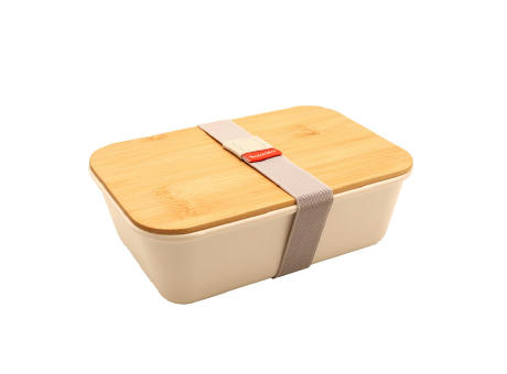 Bento 'Ikoma', weiss, mit Bambusdeckel