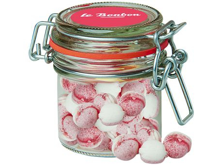 Erdbeer-Joghurt Bonbons, ca. 60g, Bonbonglas Mini