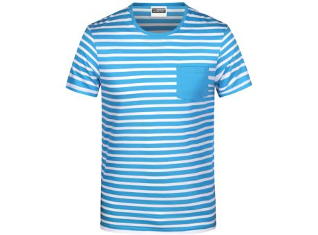 Men's T-Shirt Striped - T-Shirt in maritimem Look mit Brusttasche