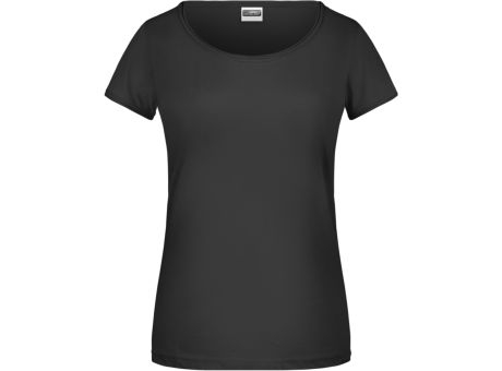 Ladies'-T - Damen T-Shirt mit trendigem Rollsaum