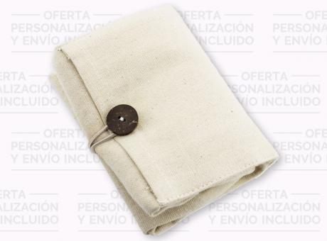 Bolsa de tela pequeñas de algodón con dos asas cortas 22x26 cm.