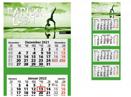 4-Monats-Kalender Quatrus-Leicht-G+, Druck CMYK