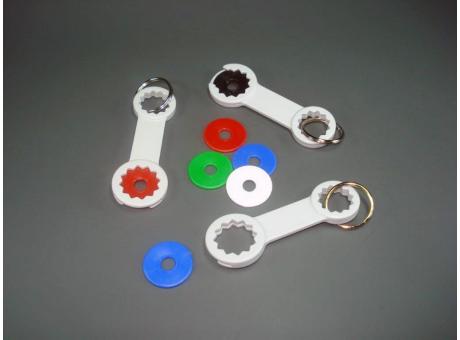 Schlüsselanhänger Ringschlüssel mit Chip + Ring