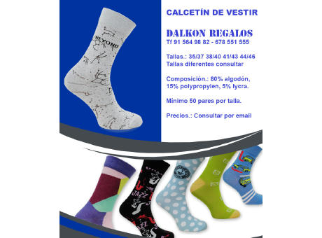 Calcetín de Vestir , customizables en fábrica, calidad de tienda.