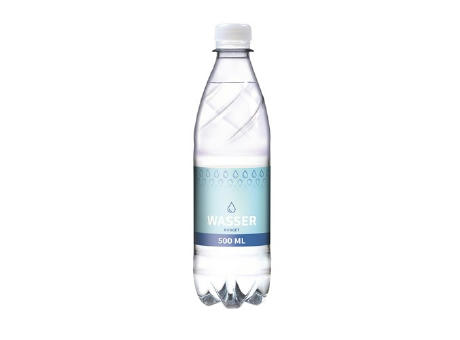 500 ml Tafelwasser, sanft prickelnd (Flasche Budget) - Papieretikett