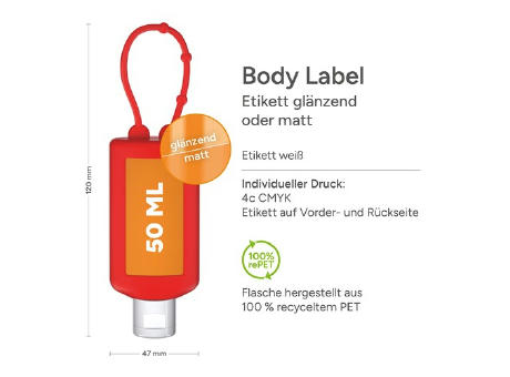 50 ml Bumper rot - Handbalsam "Ingwer-Limette" - Body Label