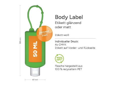 50 ml Bumper grün - Handbalsam "Ringelblume - Aloe Vera" - Body Label