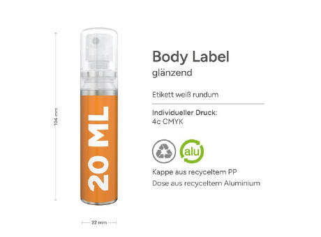 20 ml Spray - Handreinigungsspray (alk.) - Body Label