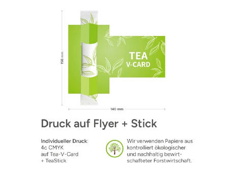 Tea-V-Card Visitenkarte inkl. 1 TeaStick "Individual"