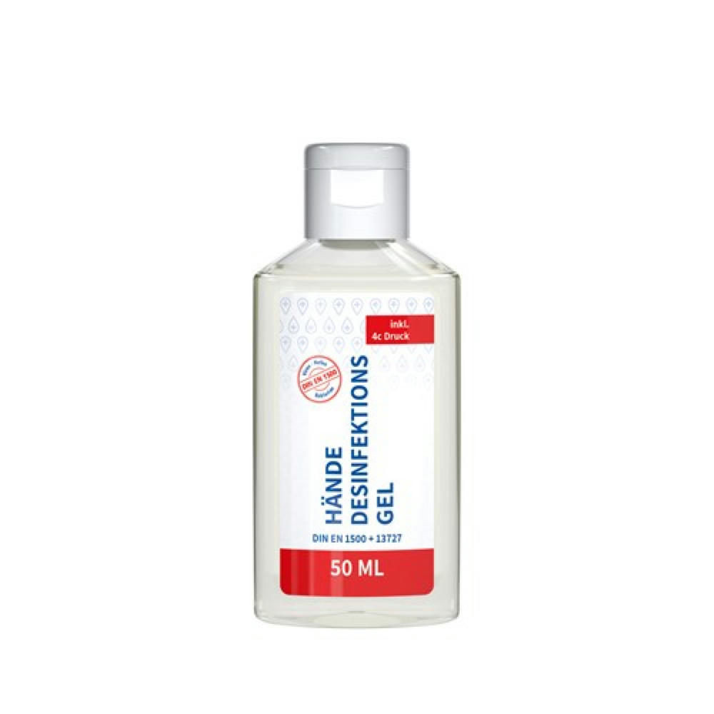 50 ml Flasche - Hände-Desinfektionsgel (DIN EN 1500) - Body Label