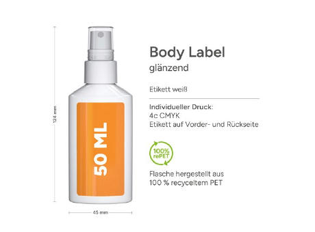 50 ml Spray - Sonnenschutzspray LSF 50 - Body Label