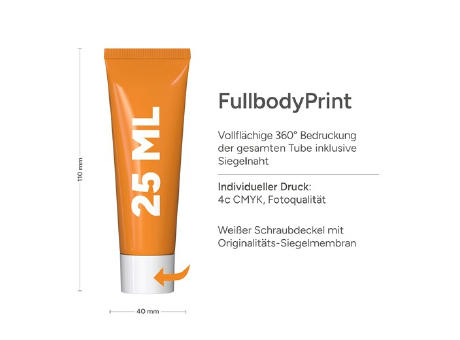 25 ml Tube - Hände-Desinfektionsgel (DIN EN 1500) - FullbodyPrint