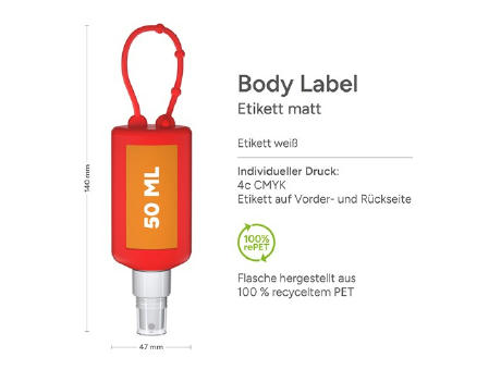 50 ml Bumper rot  - Lavendel-Spray - Body Label