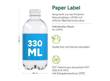 330 ml Wasser spritzig - Paper Label