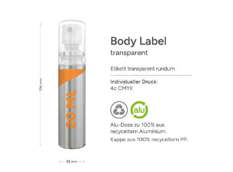 20 ml Spray - Insektenschutz sensitiv - Body Label transparent