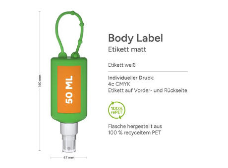 50 ml Bumper grün  - Lavendel-Spray - Body Label