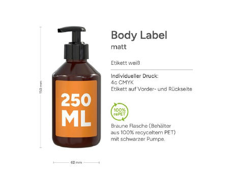 250 ml Spender - Hände-Desinfektionsgel (DIN EN 1500) - Body Label