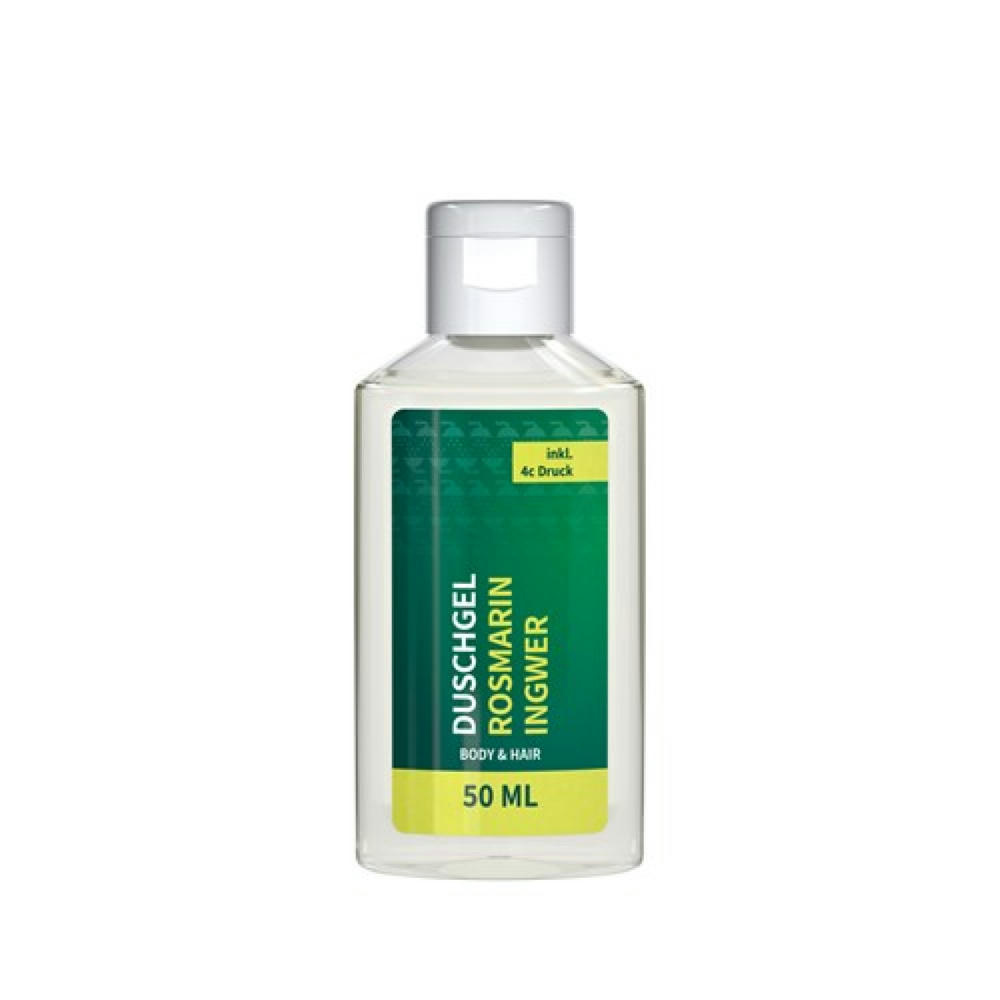 50 ml Flasche - Duschgel Rosmarin-Ingwer - Body Label