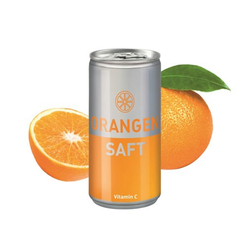 200 ml Orangensaft (Dose) - Body Label transparent