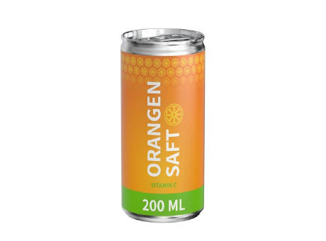200 ml Orangensaft (Dose) - Eco Label