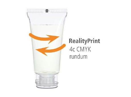 50 ml Tube mit Klappdeckel. kristallklar - Handreinigungsgel (alk.) - RealityPrint