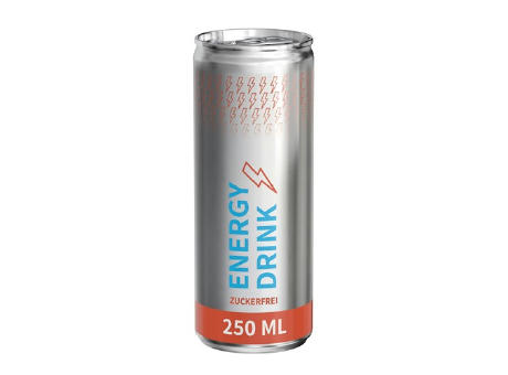 250 ml Energy Drink zuckerfrei - Body Label transparent (außerh. Deutschlands)
