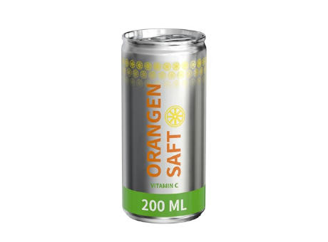 200 ml Orangensaft (Dose) - Body Label transparent