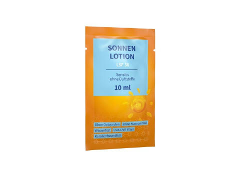 10 ml Sonnenmilch LSF 30 sensitiv (Sachet) - Soft Touch Print