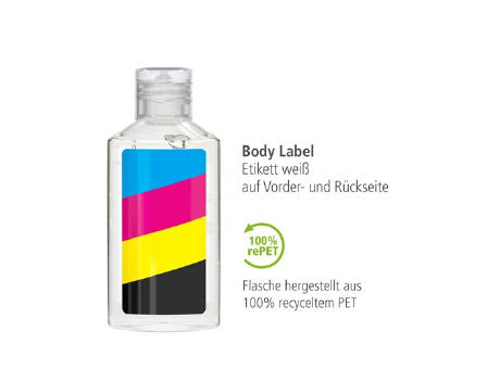 50 ml Flasche - Hände-Desinfektionsgel (DIN EN 1500) - Body Label