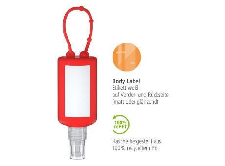 50 ml Bumper rot - Hände-Desinfektionsspray (DIN EN 1500) - Body Label