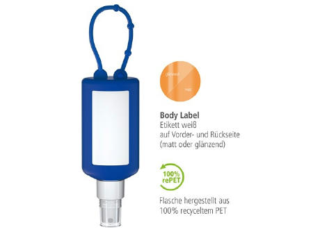 50 ml Bumper blau - Sonnenschutzspray LSF 50 - Body Label