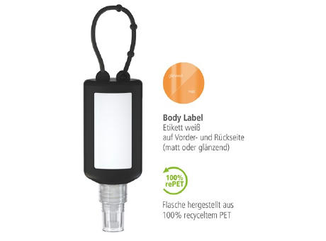 50 ml Bumper schwarz - Hände-Desinfektionsspray (DIN EN 1500) - Body Label