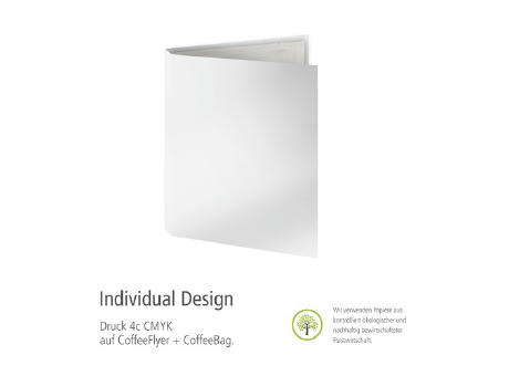 CoffeeFlyer - Fairtrade - weiß, Individual Design