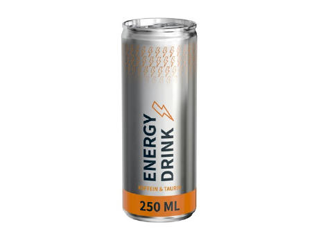 250 ml Energy Drink zuckerfrei - Body Label transparent