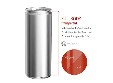 250 ml Energy Drink zuckerfrei - Fullbody transparent (außerh. Deutschlands)