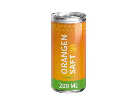 200 ml Orangensaft (Dose) - Body Label (außerh. Deutschlands)