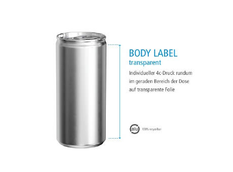 200 ml Orangensaft (Dose) - Body Label transparent