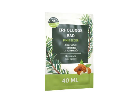 40 ml Erholungsbad "Pinie-Zeder" (Sachet) - Soft Touch Print