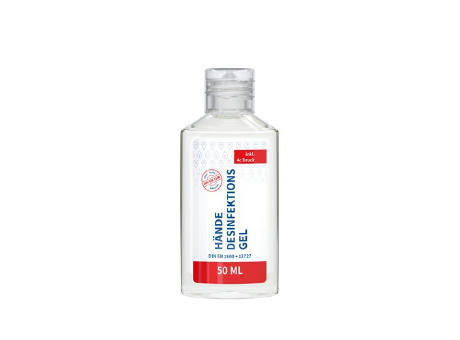 50 ml Flasche - Hände-Desinfektionsgel (DIN EN 1500) - Body Label