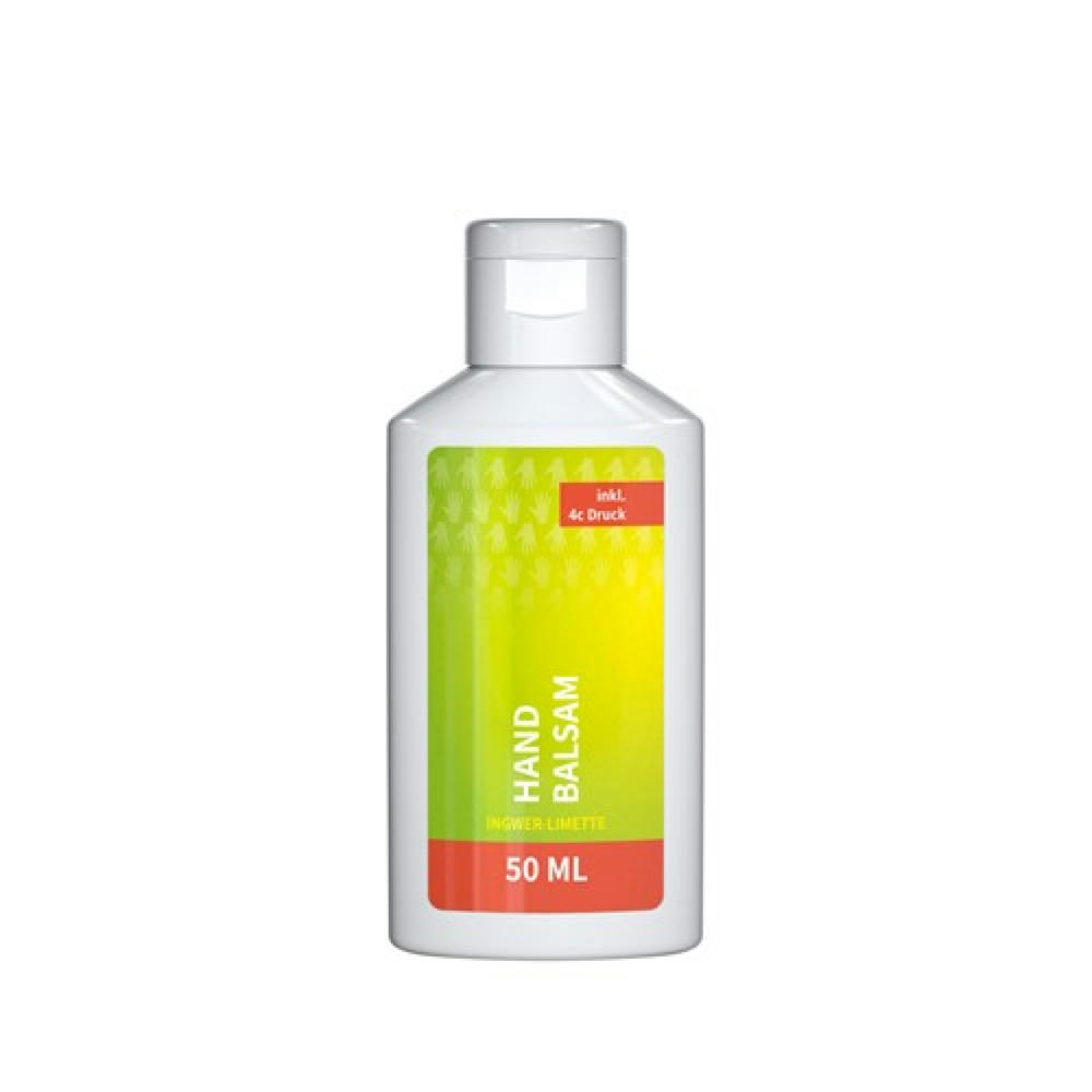 50 ml Flasche - Handbalsam "Ingwer-Limette" - Body Label